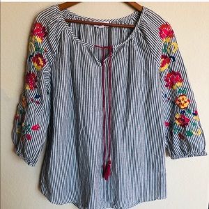 Westport Striped Floral Top